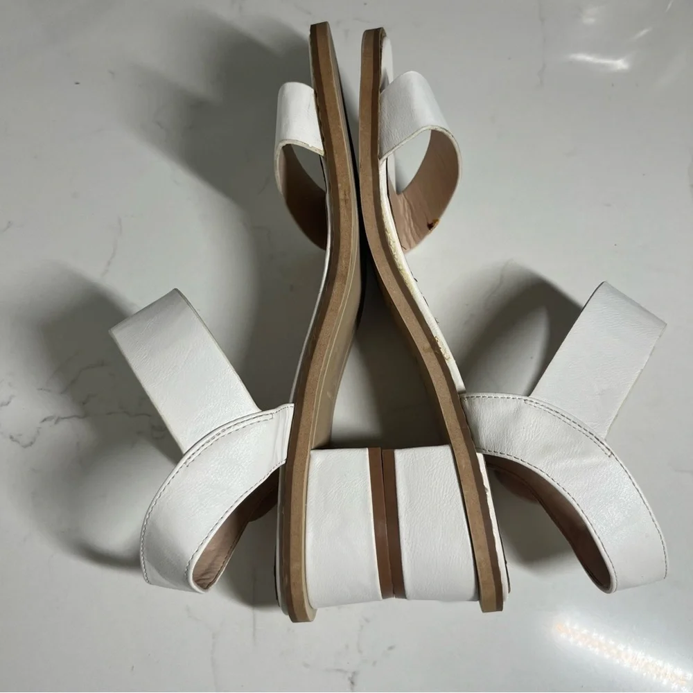 Topshop White Heartbreaker Two Part Heel Sandals 9